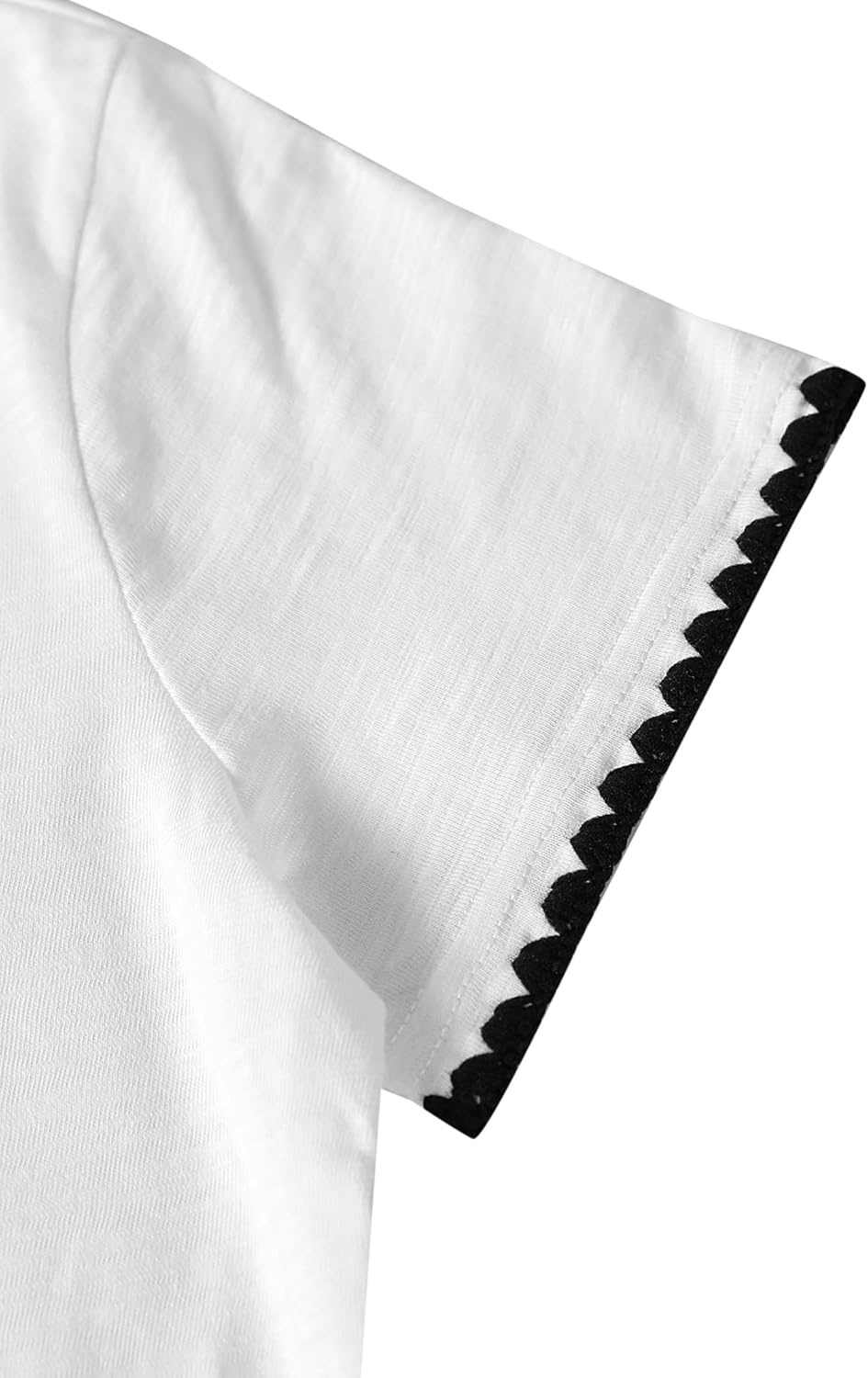 image:imageAvanova Ringer Tee Women Contrast Trim Short Sleeve Shirts Casual Summer Cotton T ShirtWhite