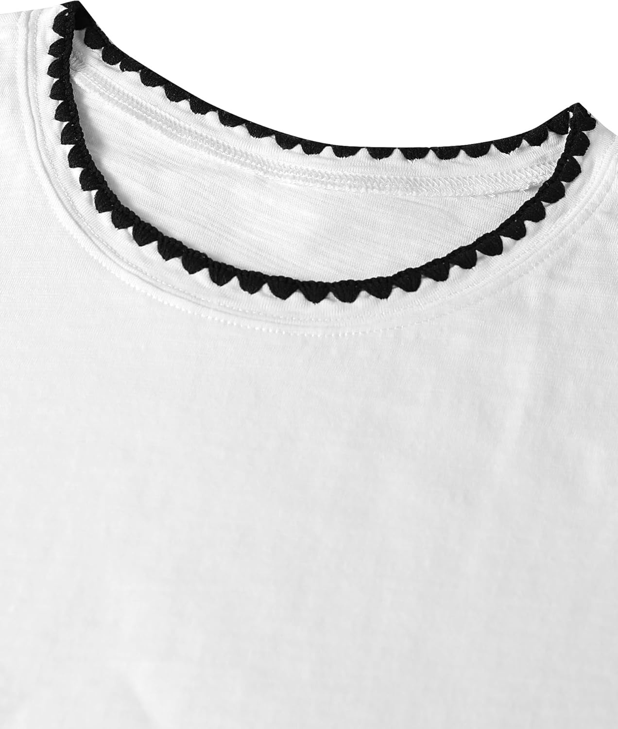 image:imageAvanova Ringer Tee Women Contrast Trim Short Sleeve Shirts Casual Summer Cotton T ShirtWhite