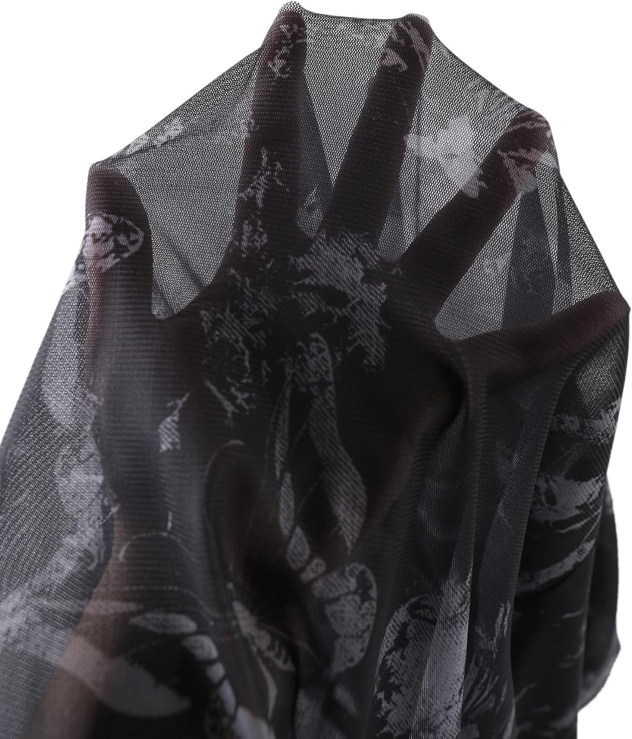 image:imageAvanova Women Boho Floral Mesh Long Skirts Elastic High Waisted Mermaid Hem 90s Grunge Maxi SkirtBlack Grey