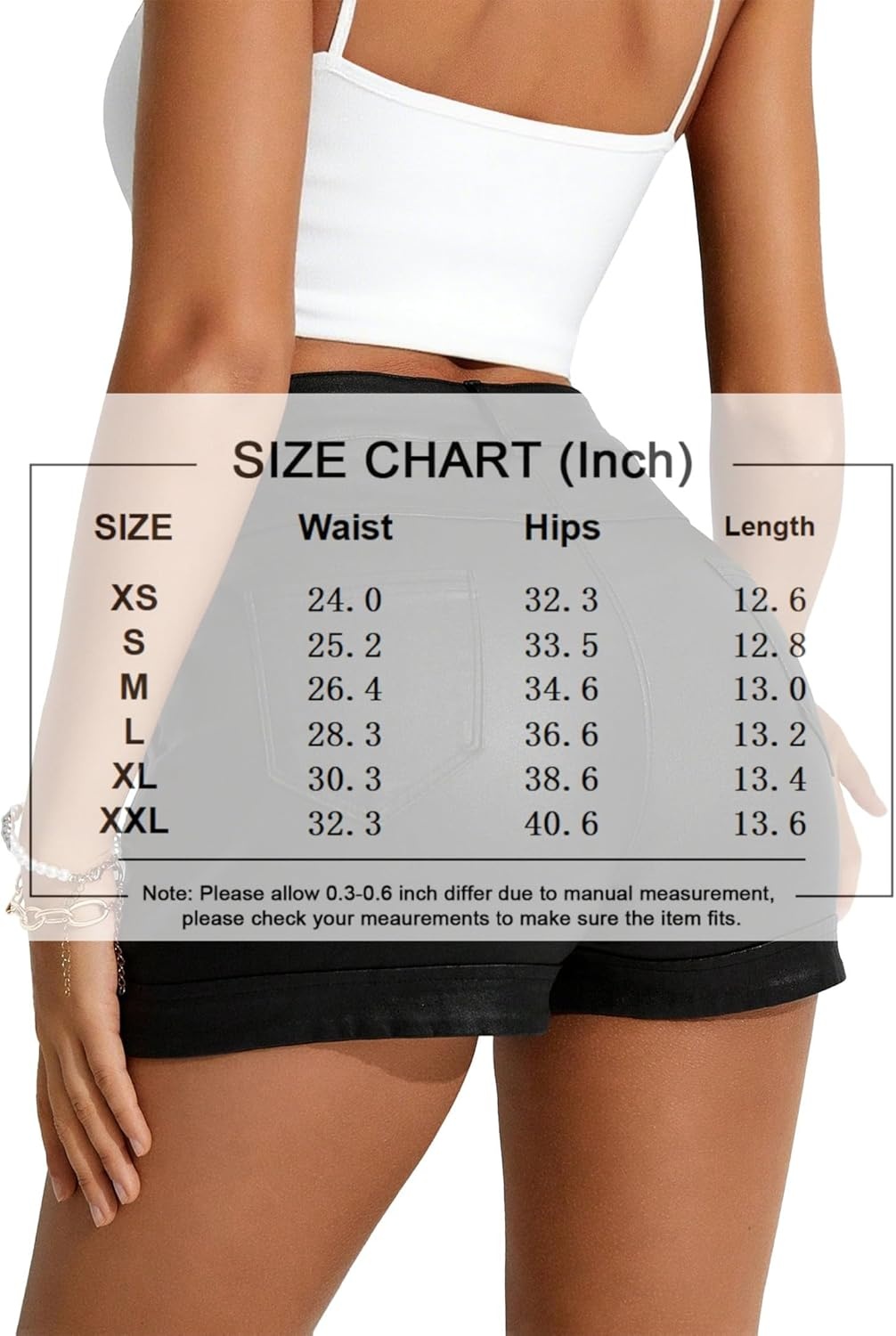image:imageAvanova Women Faux Leather High Waist Summer Shorts Lace Up Sexy ShortsBlack a