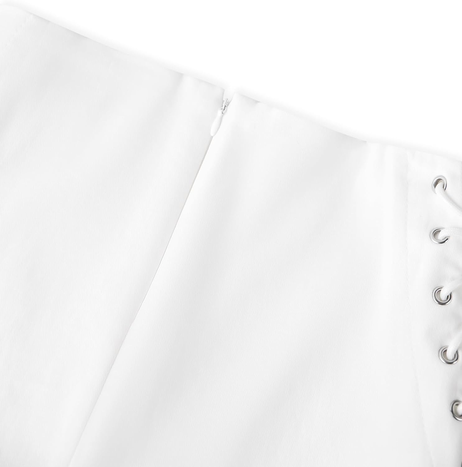 image:imageAvanova Women Faux Leather High Waist Summer Shorts Lace Up Sexy ShortsWhite