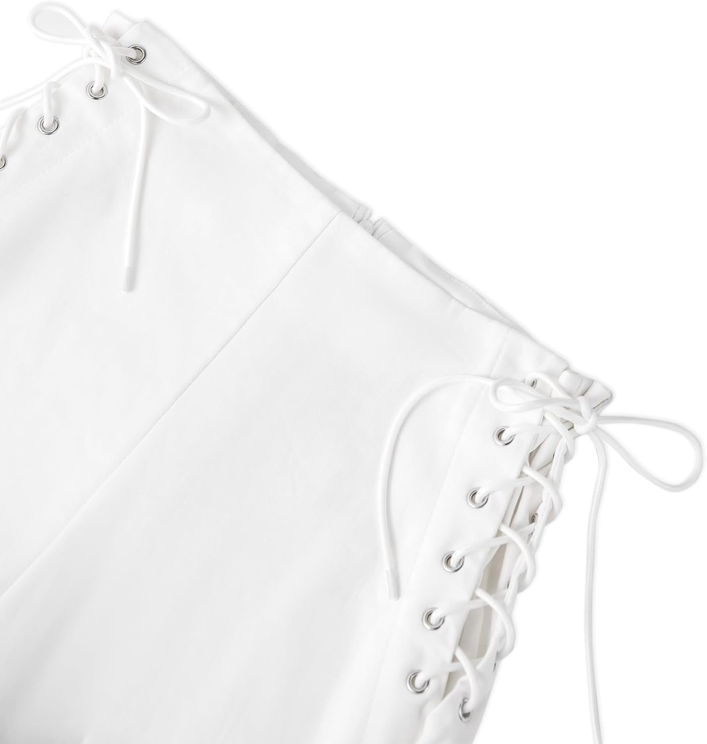 image:imageAvanova Women Faux Leather High Waist Summer Shorts Lace Up Sexy ShortsWhite