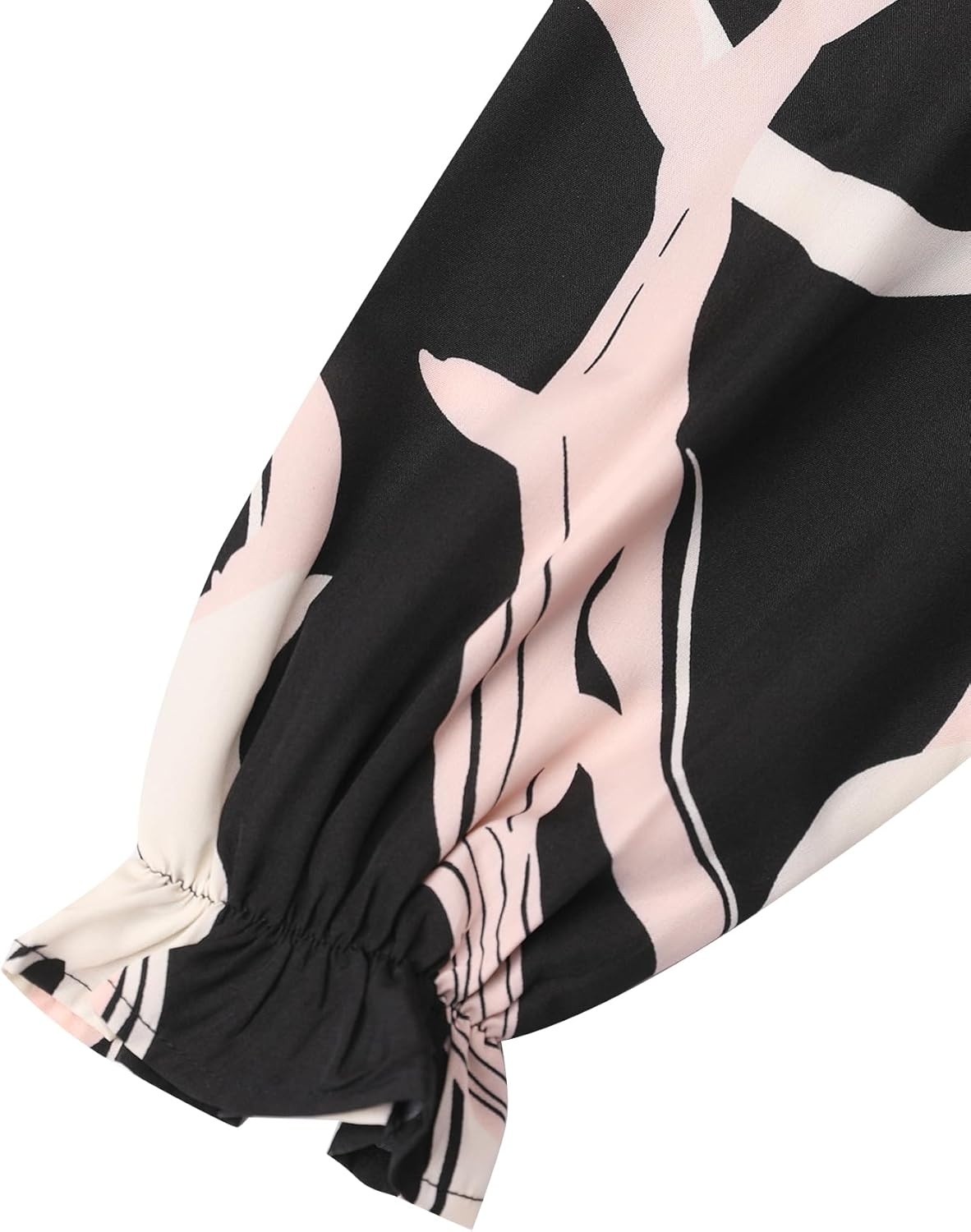 image:imageAvanova Women Polka Dot Long Sleeve Blouse Shirts Work Mock Neck Ruffle TopBlack Beige