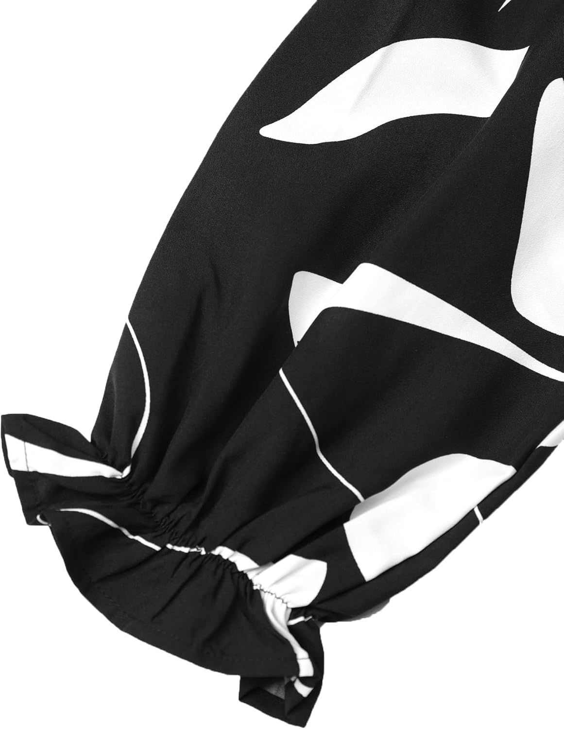 image:imageAvanova Women Polka Dot Long Sleeve Blouse Shirts Work Mock Neck Ruffle TopBlack White