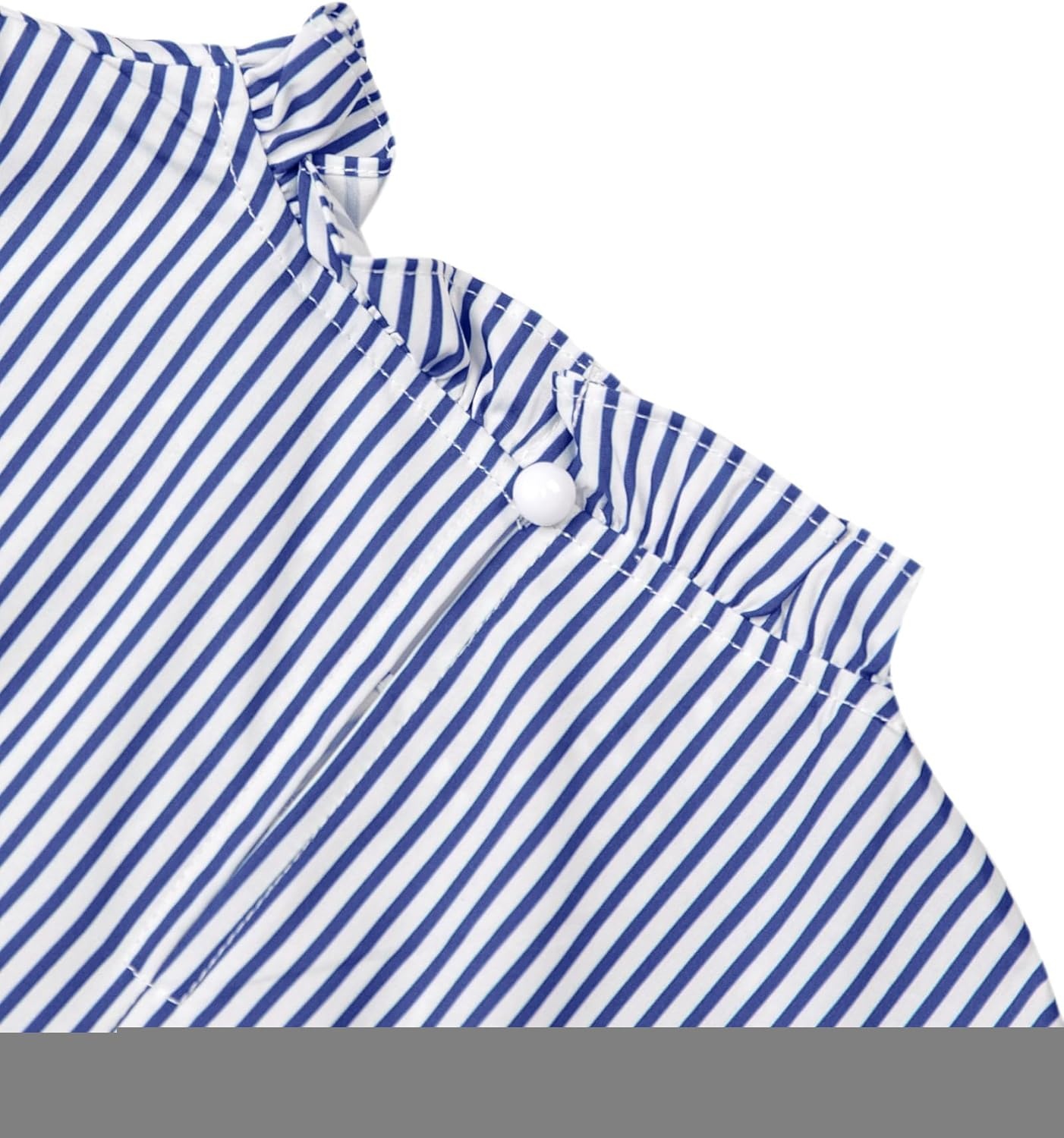 image:imageAvanova Women Polka Dot Long Sleeve Blouse Shirts Work Mock Neck Ruffle TopBlue Striped