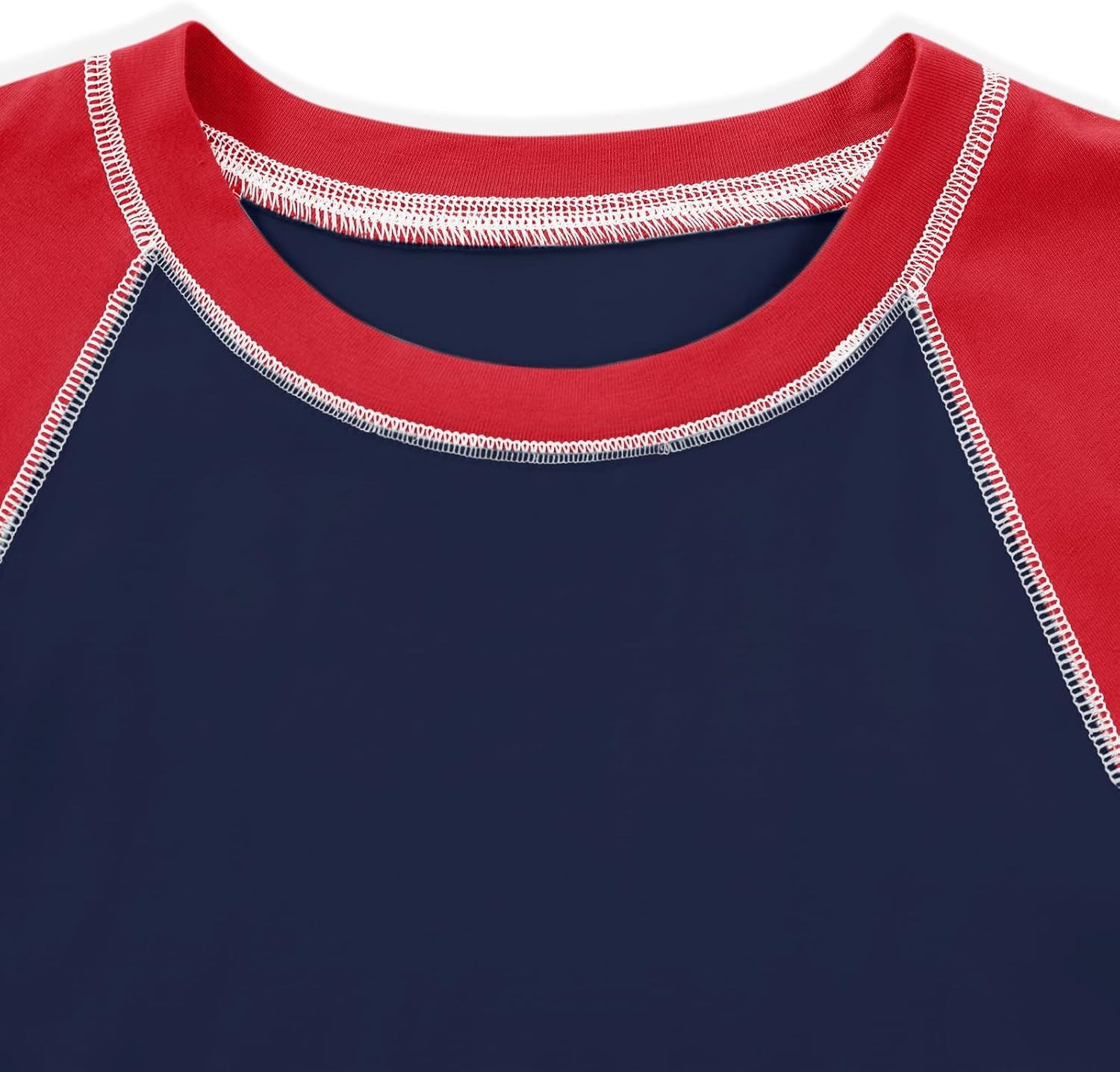 image:imageAvanova Women Raglan Colorblock Baby Tee Shirt Short Sleeve Summer Casual TopsBlue Red