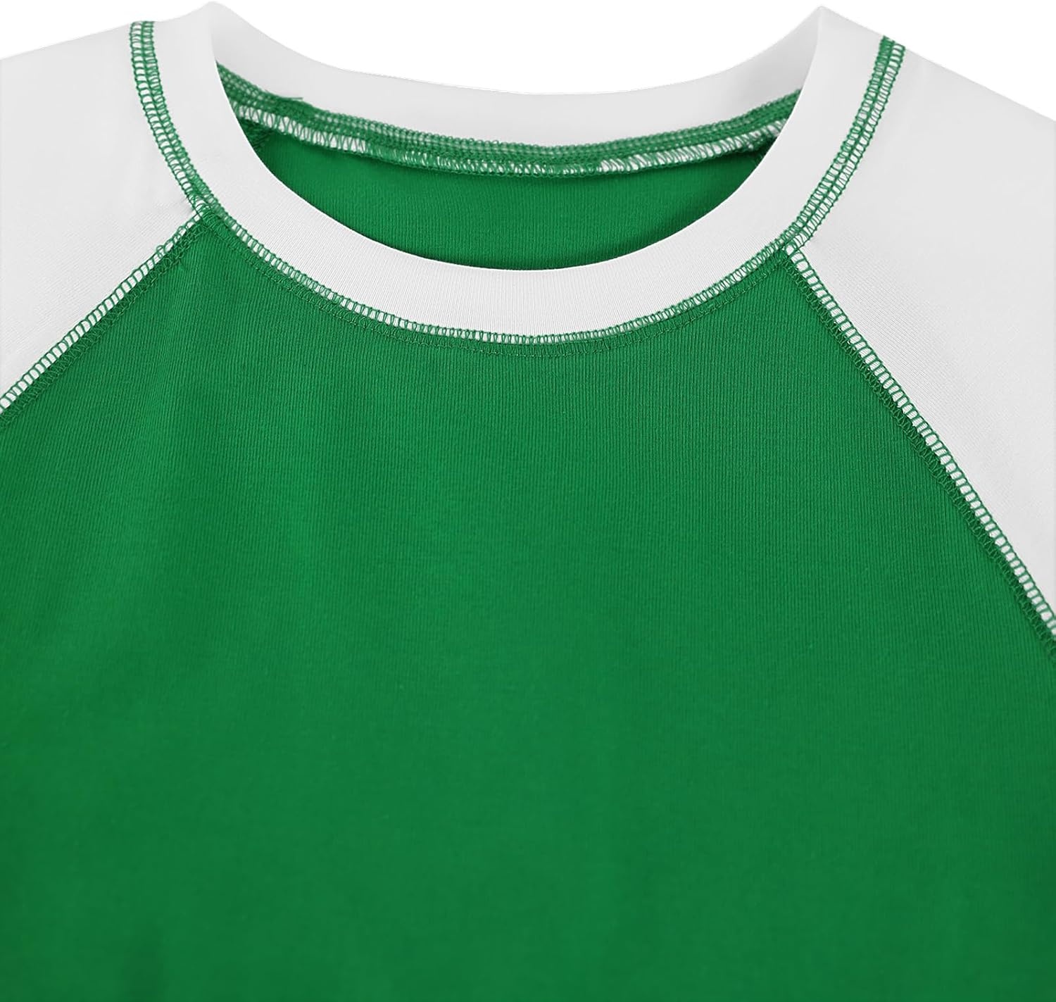 image:imageAvanova Women Raglan Colorblock Baby Tee Shirt Short Sleeve Summer Casual TopsGreen White