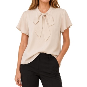 image:imageAvanova Women Color Block V Neck Short Sleeve Blouses Shirts Work Elegant Dressy TopsBeige