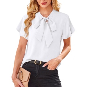 image:imageAvanova Women Color Block V Neck Short Sleeve Blouses Shirts Work Elegant Dressy TopsWhite