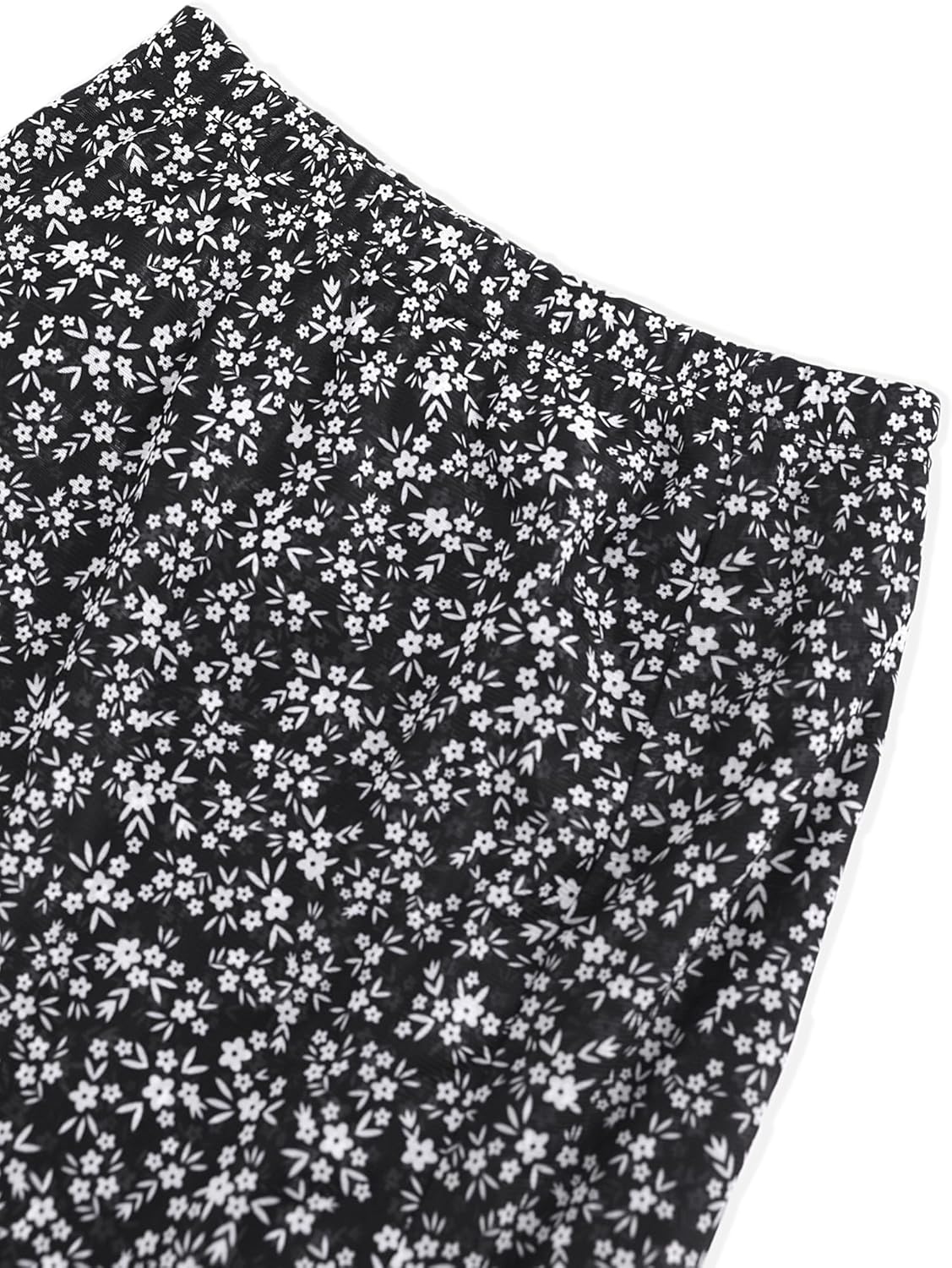 image:imageAvanova Women Mesh Asymmetrical Mermaid Midi Skirt High Waist Fishtail Long SkirtFloral Black D