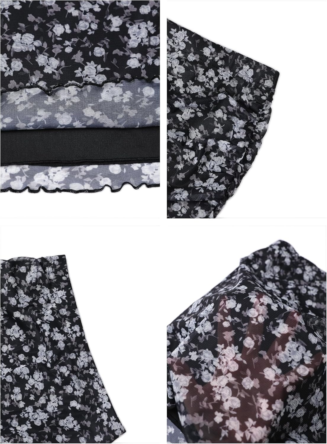 image:imageAvanova Women Mini Skirt High Waisted Ruched Mesh Bodycon Skorts for Going Out Club Summer SkirtBlack Lx02