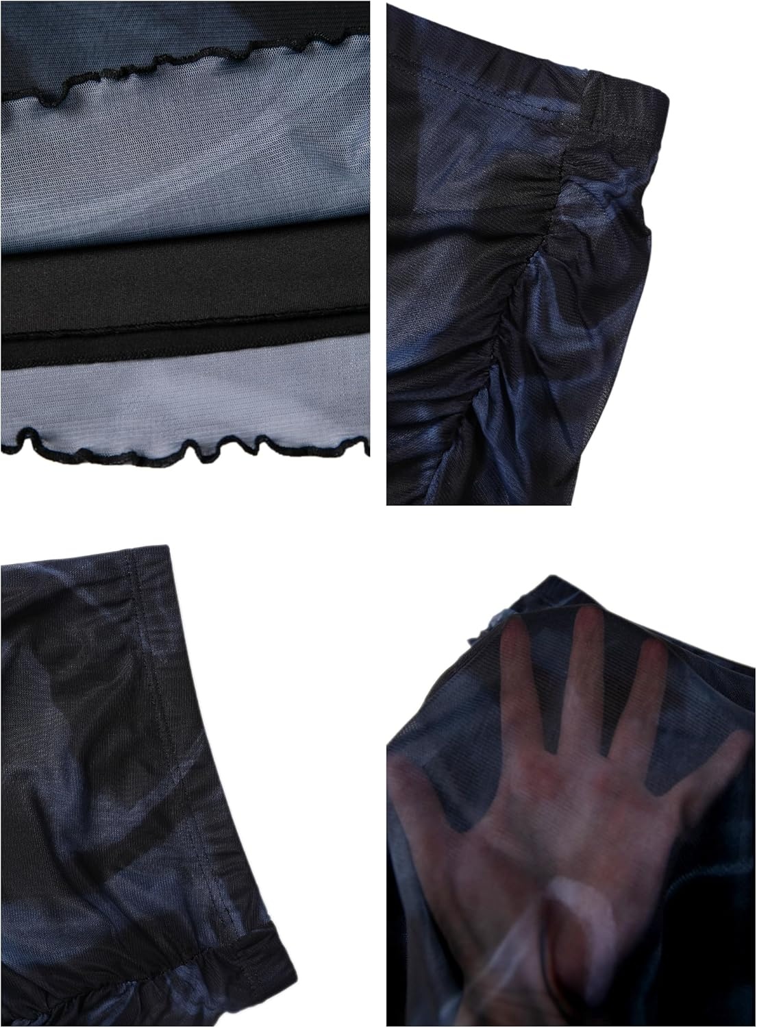 image:imageAvanova Women Mini Skirt High Waisted Ruched Mesh Bodycon Skorts for Going Out Club Summer SkirtBlack Lx07