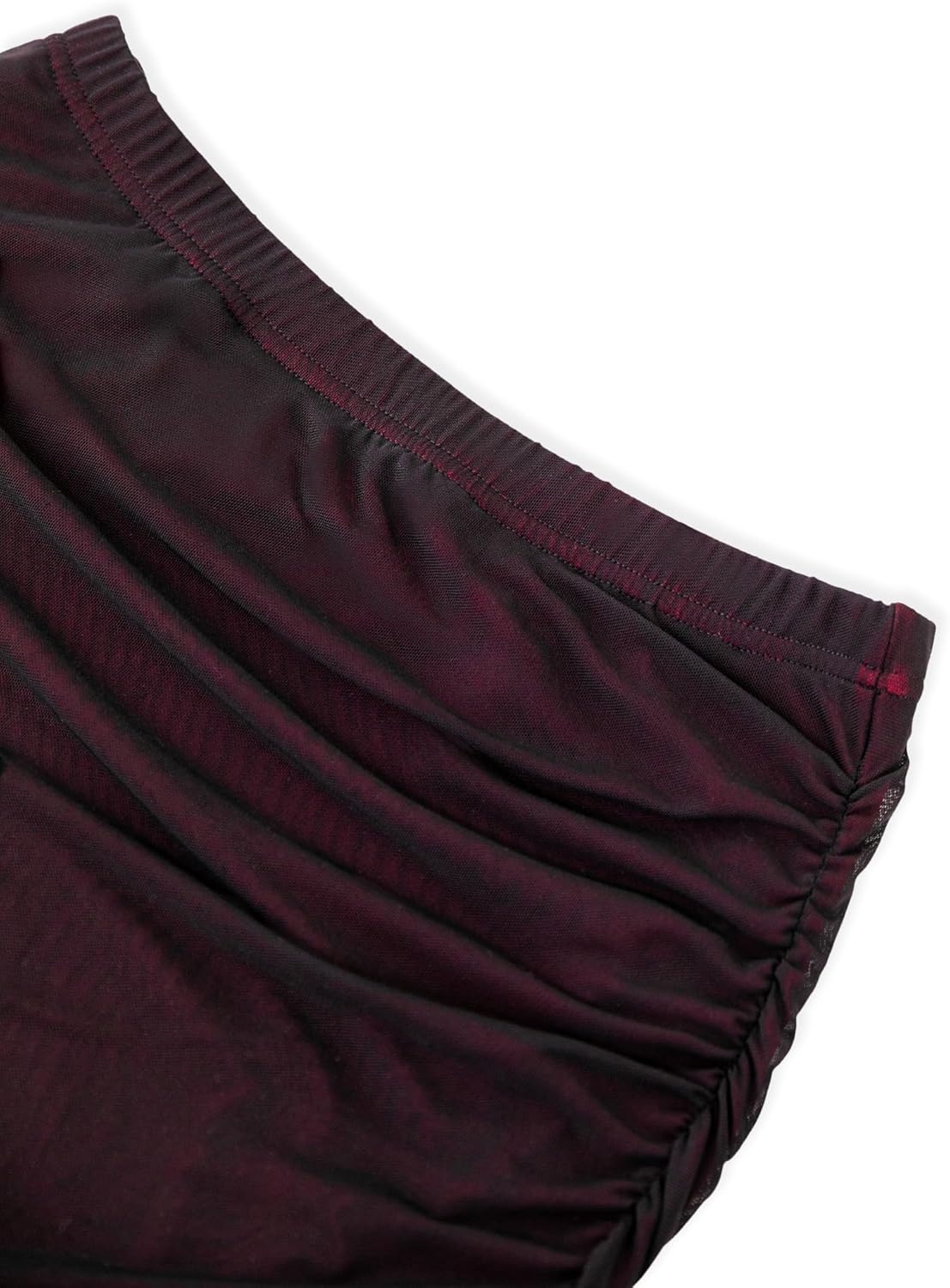 image:imageAvanova Women Mini Skirt High Waisted Ruched Mesh Bodycon Skorts for Going Out Club Summer SkirtPurple Red