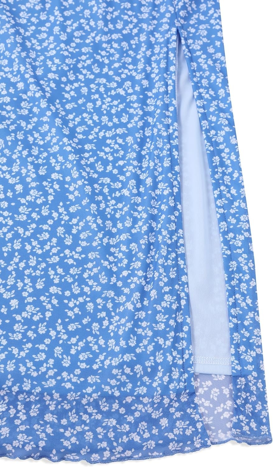 image:imageAvanova Womens Mesh Slit Split Long Skirts High Waisted Sexy Summer Maxi SkirtsBlue Floral