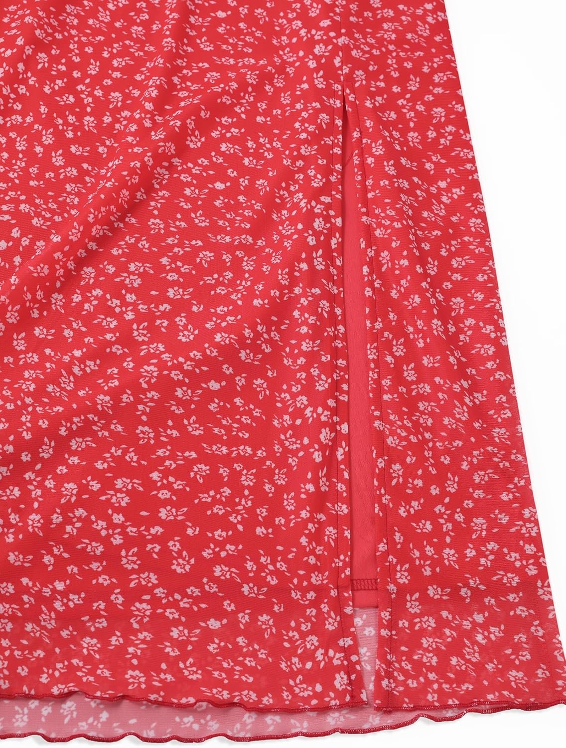 image:imageAvanova Womens Mesh Slit Split Long Skirts High Waisted Sexy Summer Maxi SkirtsRed Floral
