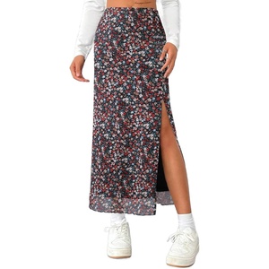 image:imageAvanova Womens Mesh Slit Split Long Skirts High Waisted Sexy Summer Maxi SkirtsFloral Muti