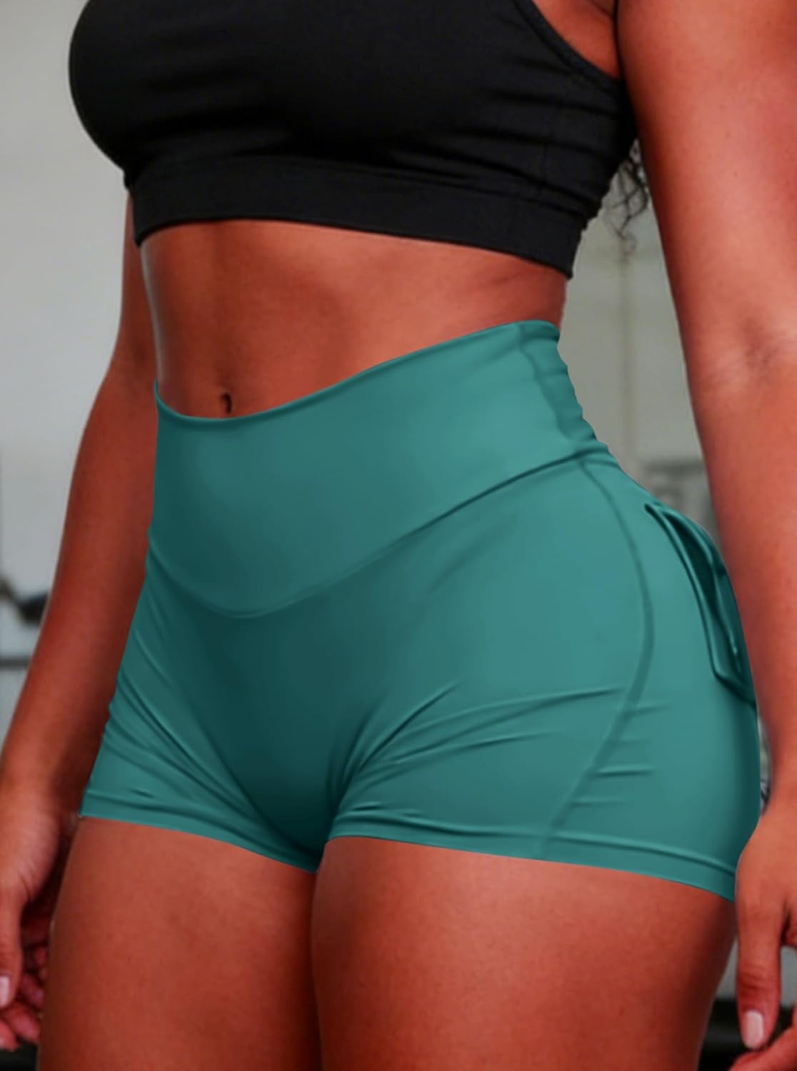 image:imageAvanova Women Booty Shorts with Pockets Scrunch Butt Lifting Yoga Workout Gym Biker Cargo ShortsDeep Tea