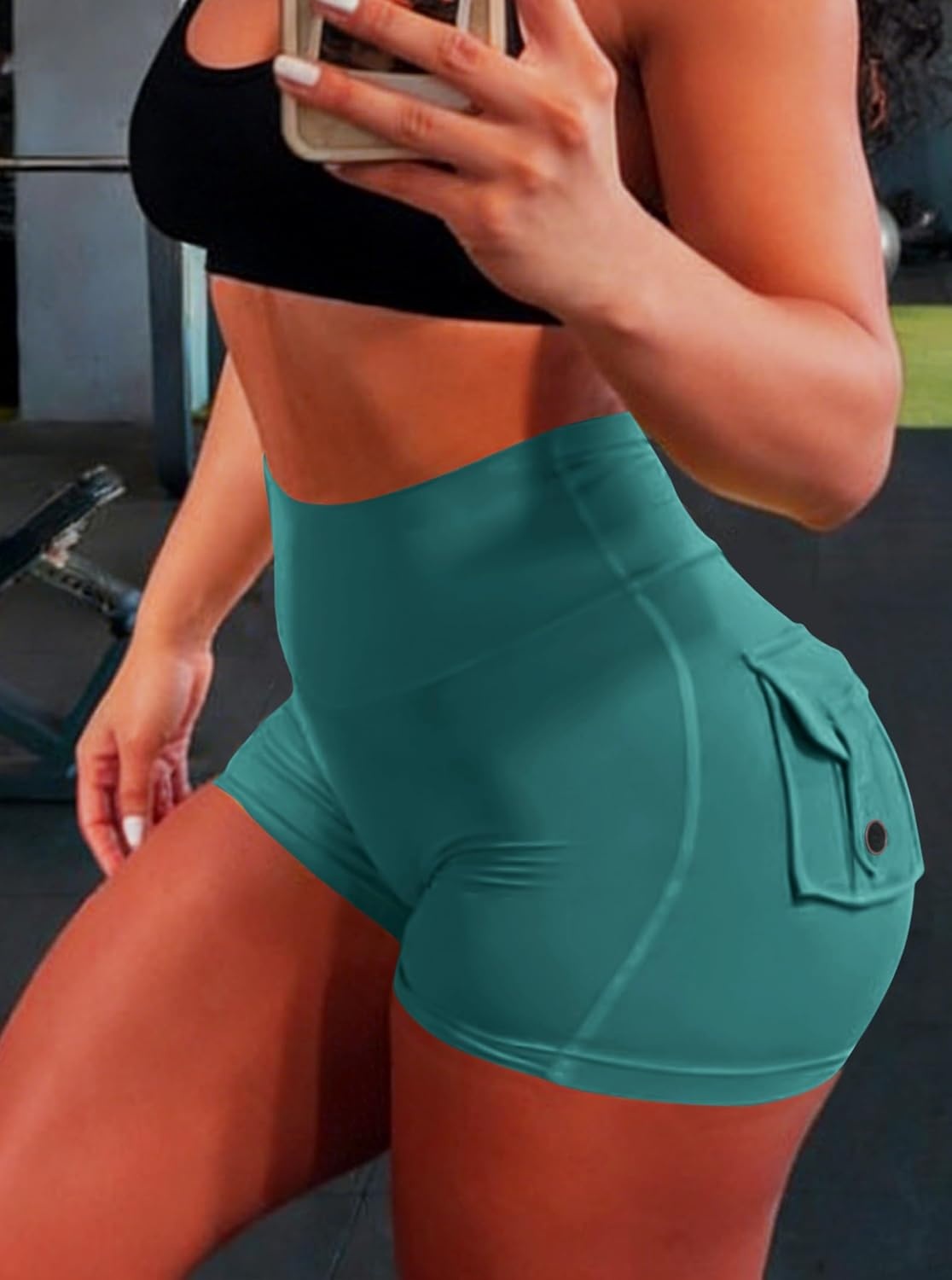 image:imageAvanova Women Booty Shorts with Pockets Scrunch Butt Lifting Yoga Workout Gym Biker Cargo ShortsDeep Tea