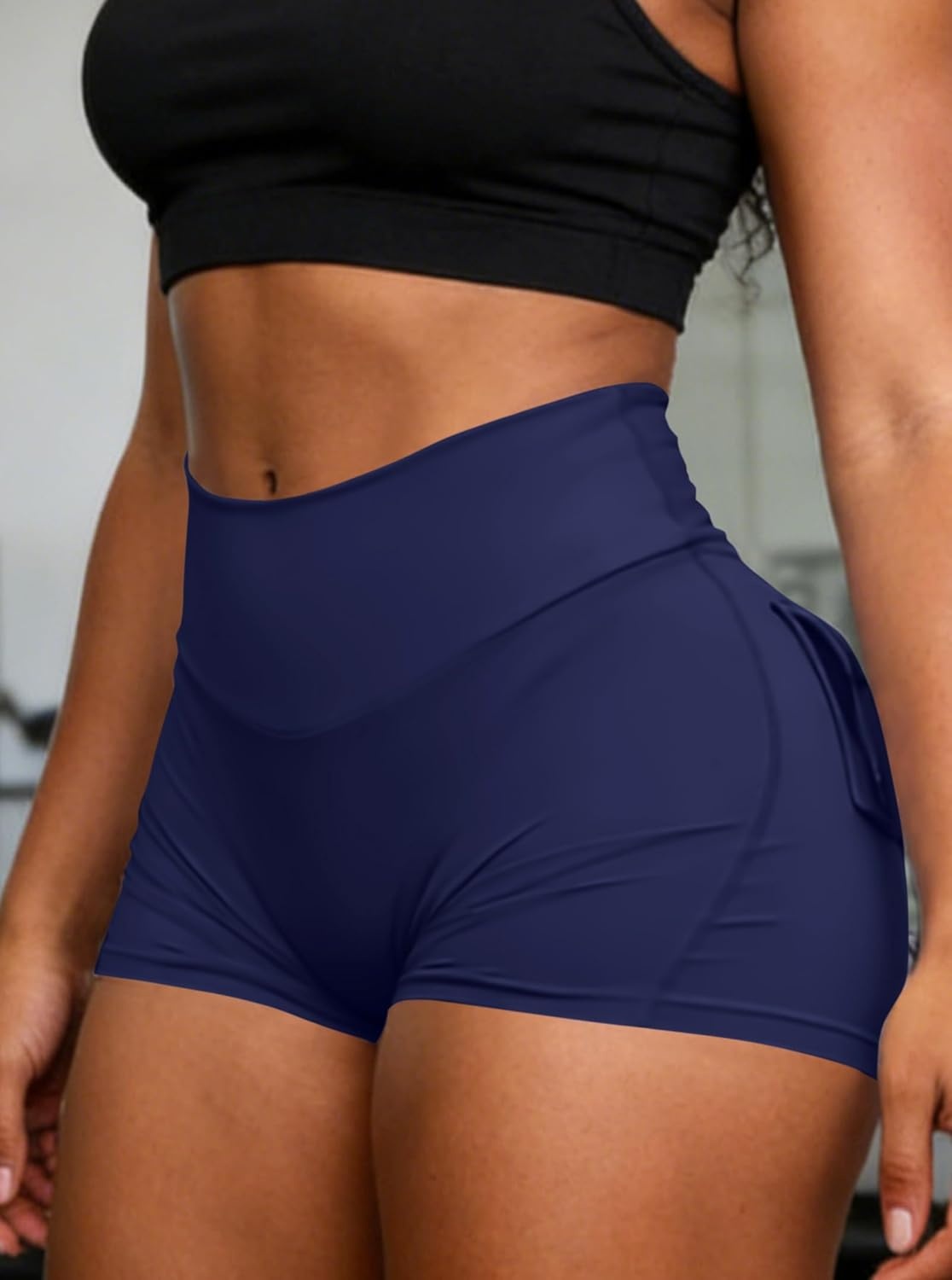 image:imageAvanova Women Booty Shorts with Pockets Scrunch Butt Lifting Yoga Workout Gym Biker Cargo ShortsNavy