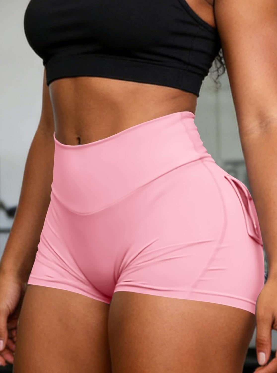 image:imageAvanova Women Booty Shorts with Pockets Scrunch Butt Lifting Yoga Workout Gym Biker Cargo ShortsPink