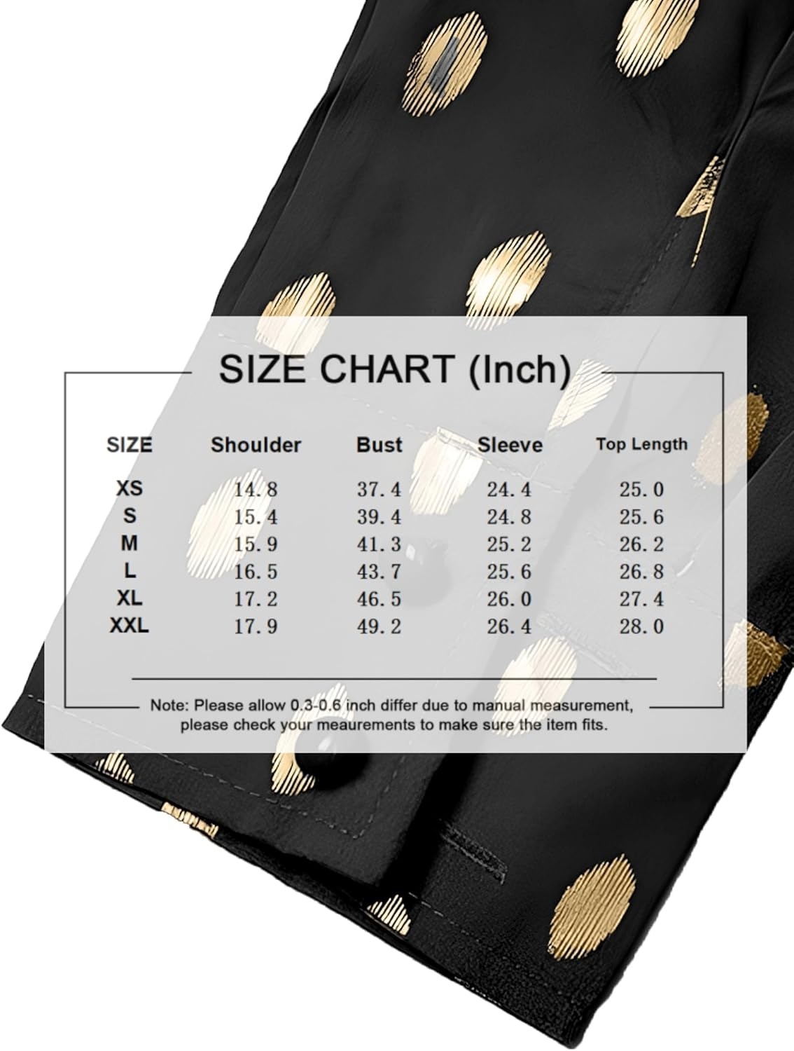 image:imageAvanova Women Pattern Print Button Down Blouse Top Long Sleeve Work Business ShirtGold Dot Black