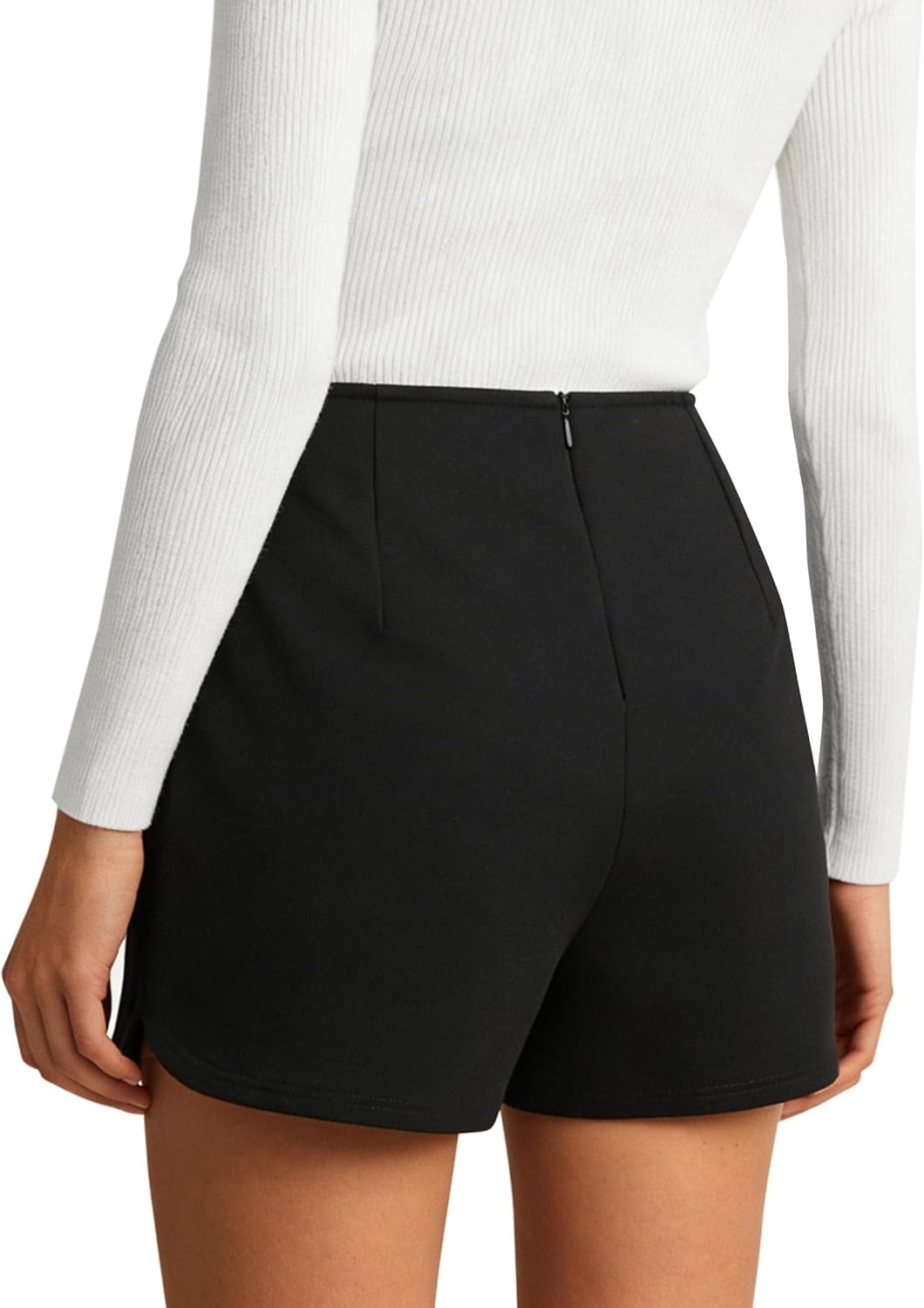 image:imageAvanova Women Slit Mini Skorts Skirt High Waisted Short Skirts Business Work OfficeBlack