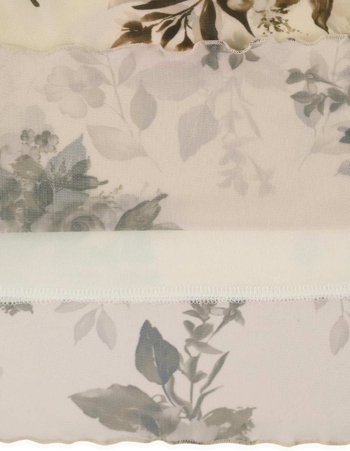 image:imageAvanova Womens Ditsy Floral High Waisted Skirts Lettuce Trim Summer Fall Boho Midi SkirtBeige