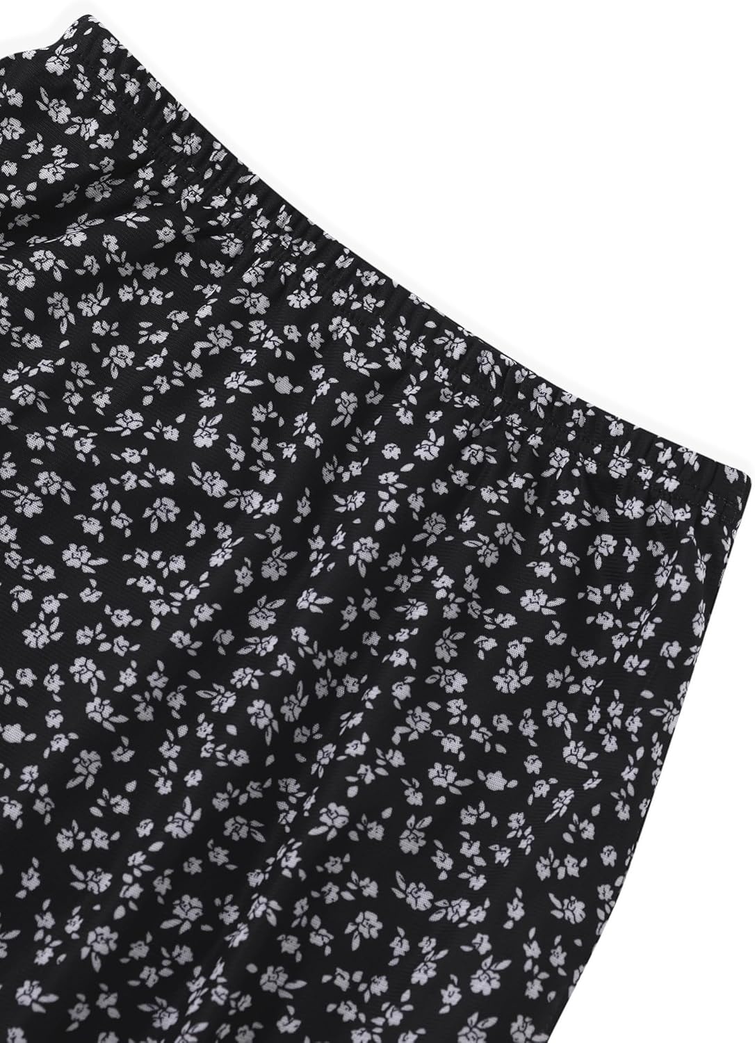 image:imageAvanova Womens Ditsy Floral High Waisted Skirts Lettuce Trim Summer Fall Boho Midi SkirtBlack Floral J