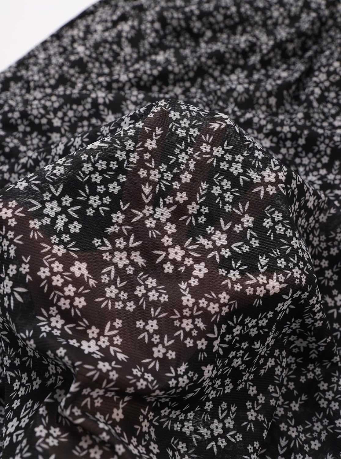 image:imageAvanova Womens Ditsy Floral High Waisted Skirts Lettuce Trim Summer Fall Boho Midi SkirtDitsy Black