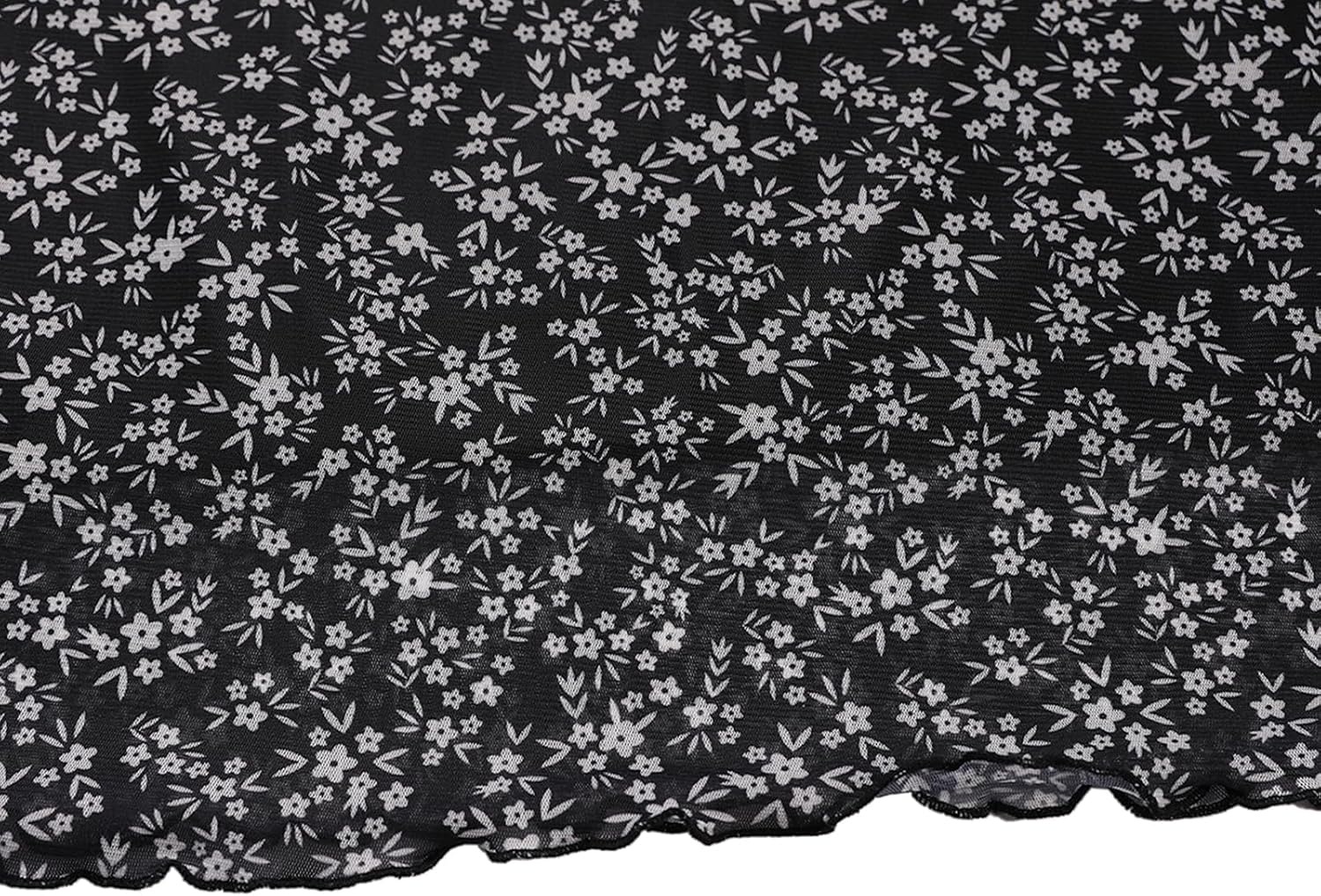 image:imageAvanova Womens Ditsy Floral High Waisted Skirts Lettuce Trim Summer Fall Boho Midi SkirtDitsy Black