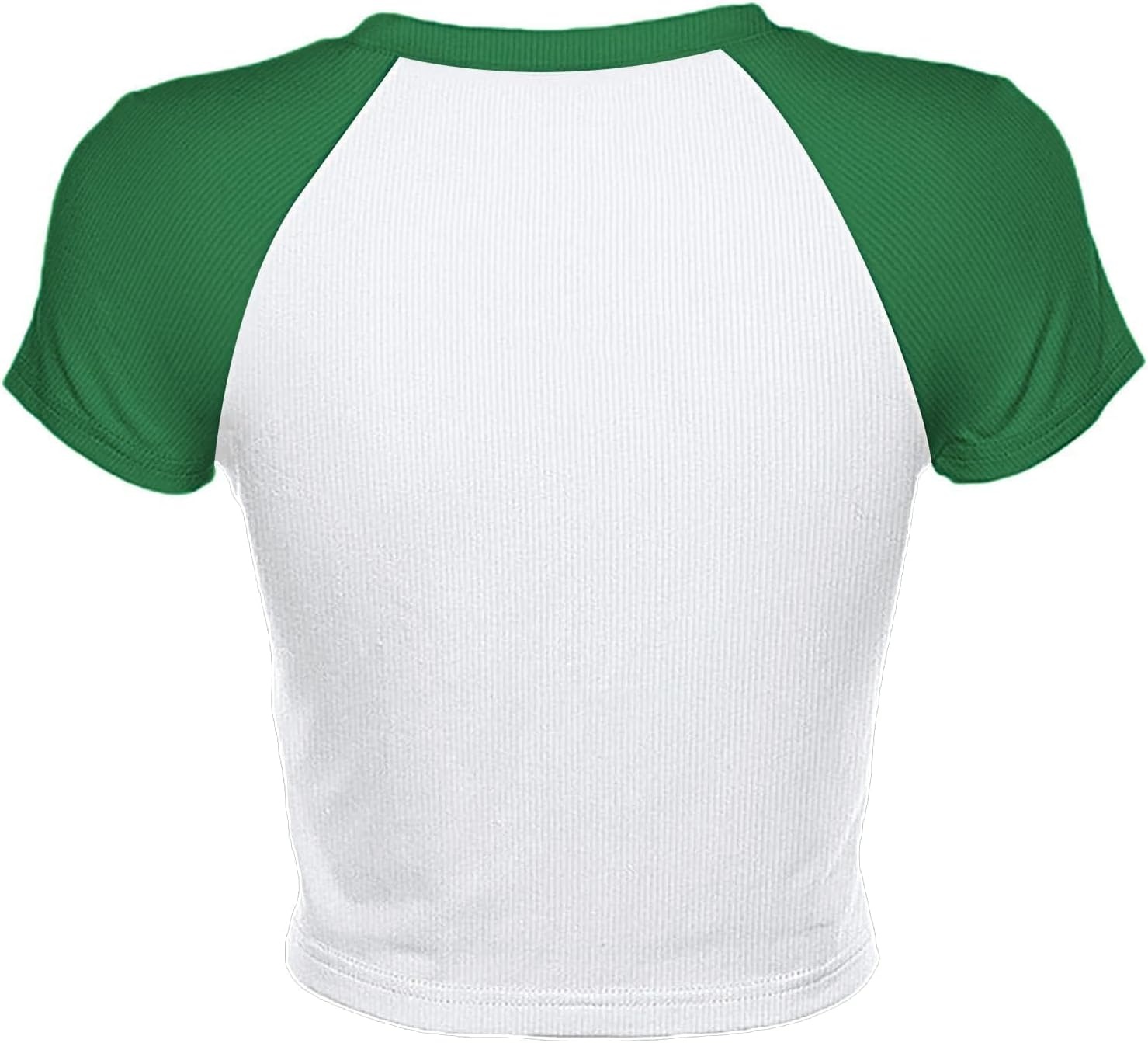 image:imageAvanova Womens Letter Print Tee Short Sleeve Round Neck Slim Fit Crop Top T ShirtGreen White