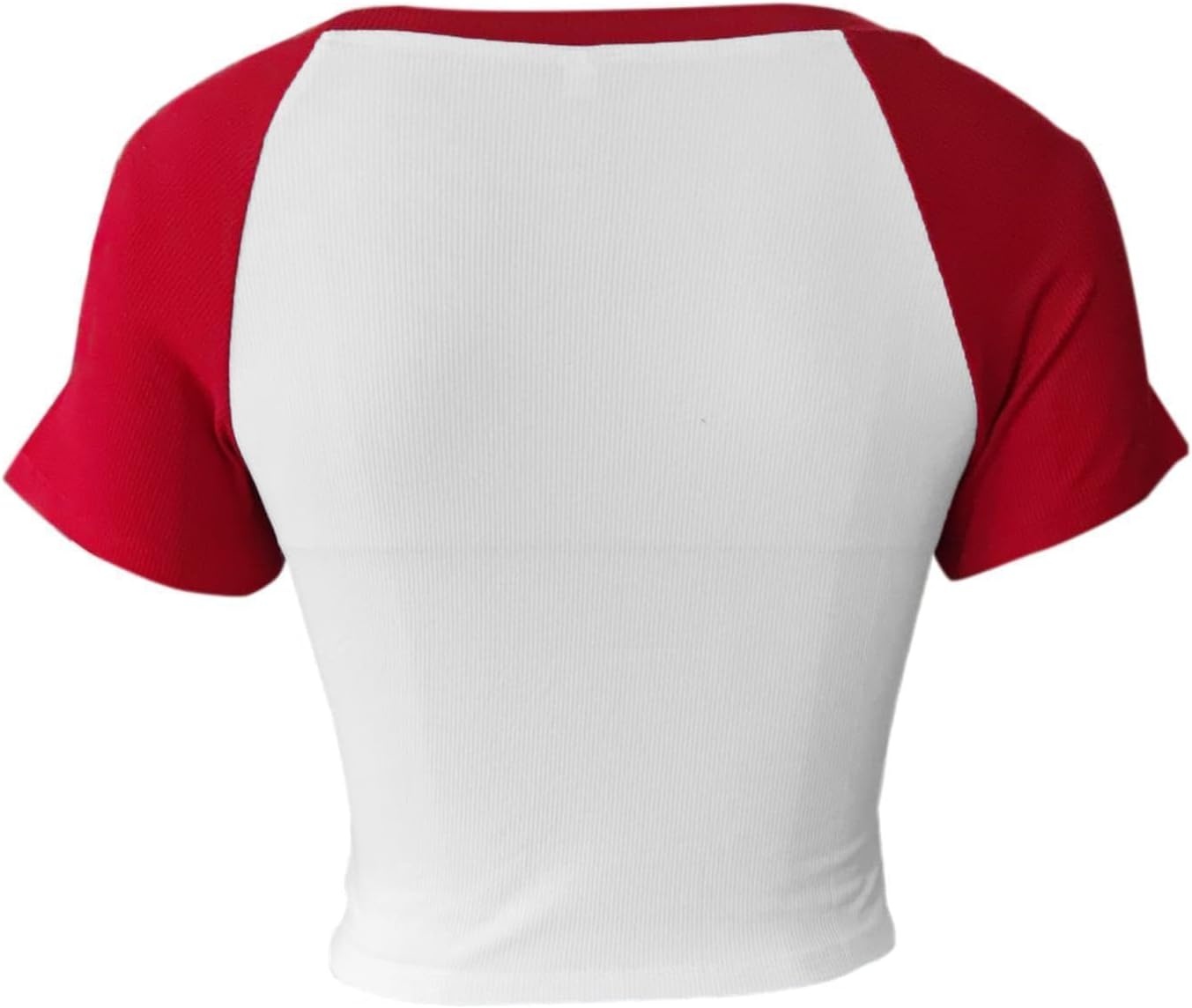 image:imageAvanova Womens Letter Print Tee Short Sleeve Round Neck Slim Fit Crop Top T ShirtRed