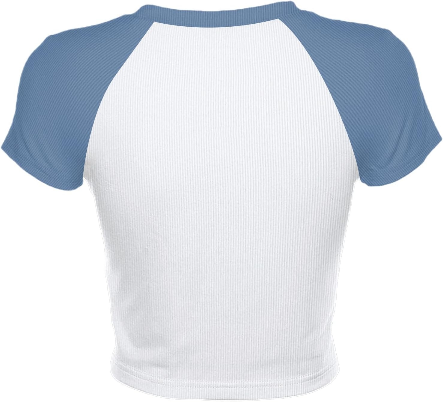 image:imageAvanova Womens Letter Print Tee Short Sleeve Round Neck Slim Fit Crop Top T ShirtWhite Dusty Blue