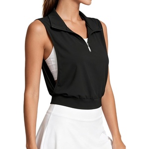 image:imageAvanova Women 14 Zip Polo V Neck Tank Tops Golf Shirts Sleeveless Collared Workout TopsBlack
