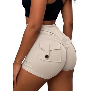image:imageAvanova Women Booty Shorts with Pockets Scrunch Butt Lifting Yoga Workout Gym Biker Cargo ShortsBeige