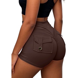 image:imageAvanova Women Booty Shorts with Pockets Scrunch Butt Lifting Yoga Workout Gym Biker Cargo ShortsBrown