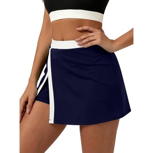 image:imageAvanova Women Color Block Tennis Skirt with Pockets Side Slit Athletic Golf Skorts for Running Workout Sports
