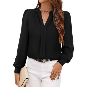 image:imageAvanova Women Long Sleeve Blouse V Neck Tops Work Business Casual ShirtsBlack