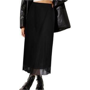 image:imageAvanova Womens Ditsy Floral High Waisted Skirts Lettuce Trim Summer Fall Boho Midi SkirtBlack W