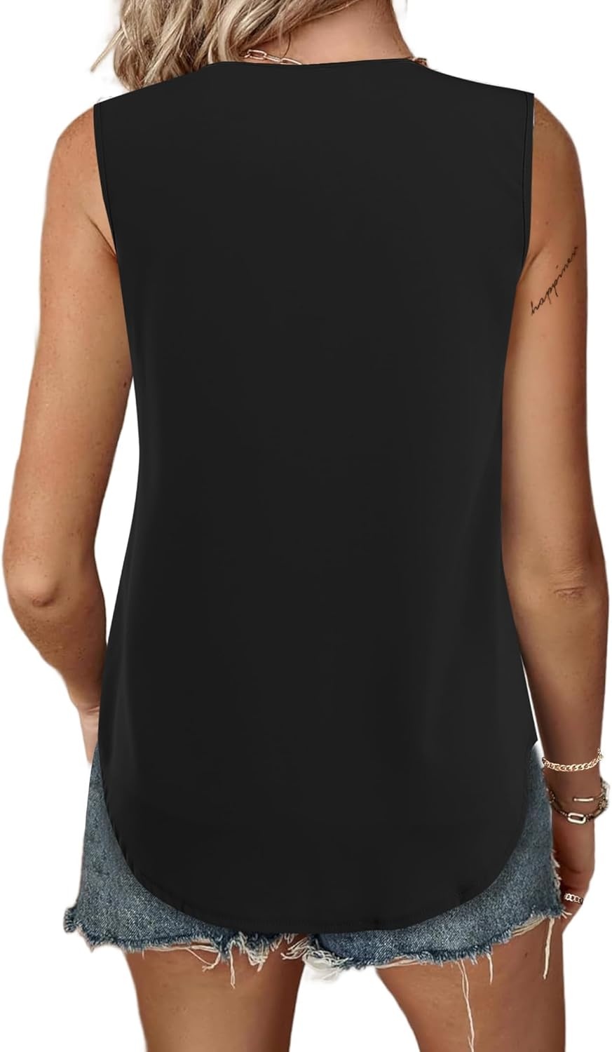 image:imageAvanova Sleeveless Blouses for Women V Neck Tank Top Work Business Casual ShirtBlack