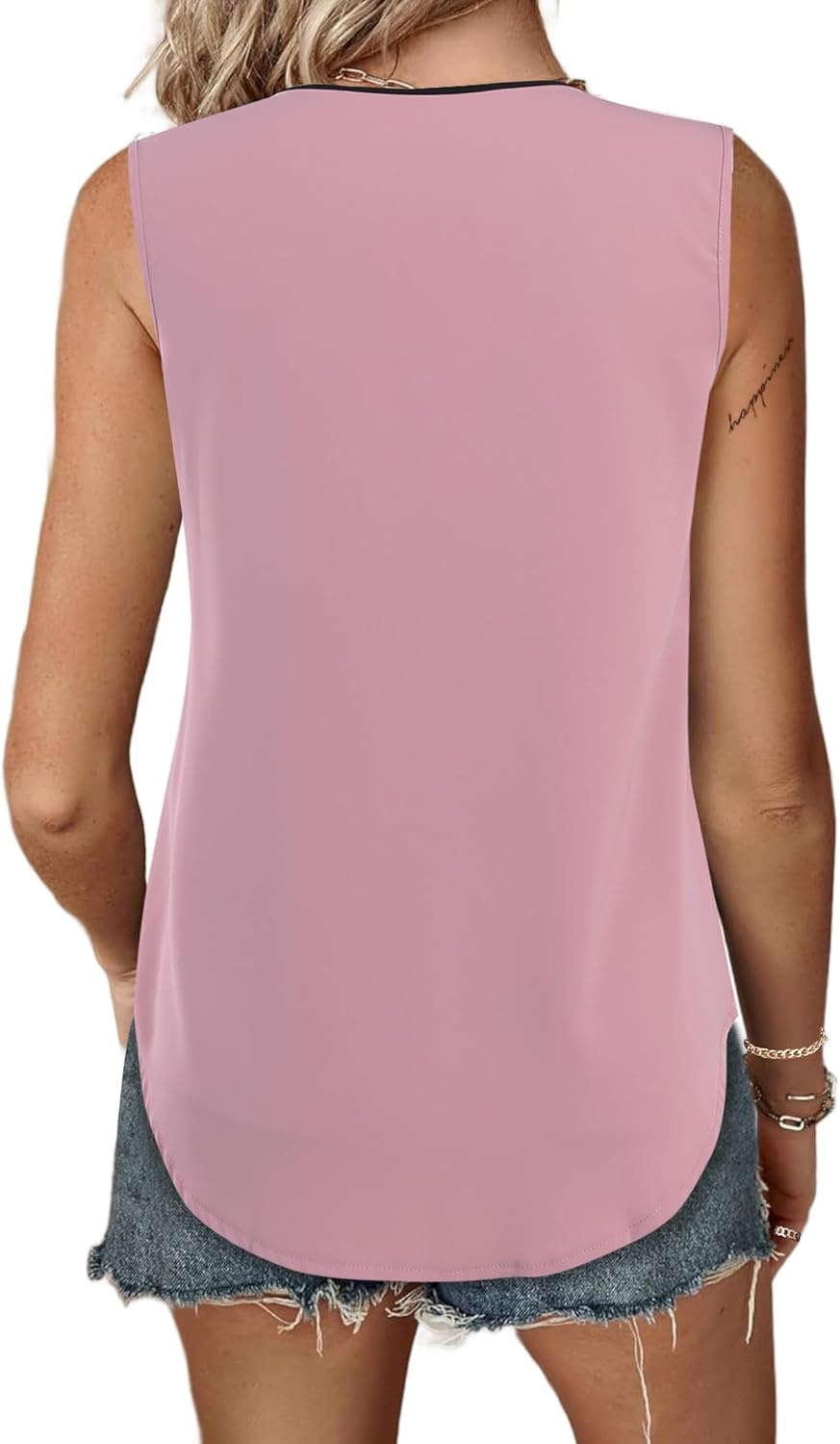 image:imageAvanova Sleeveless Blouses for Women V Neck Tank Top Work Business Casual ShirtDusty Pink