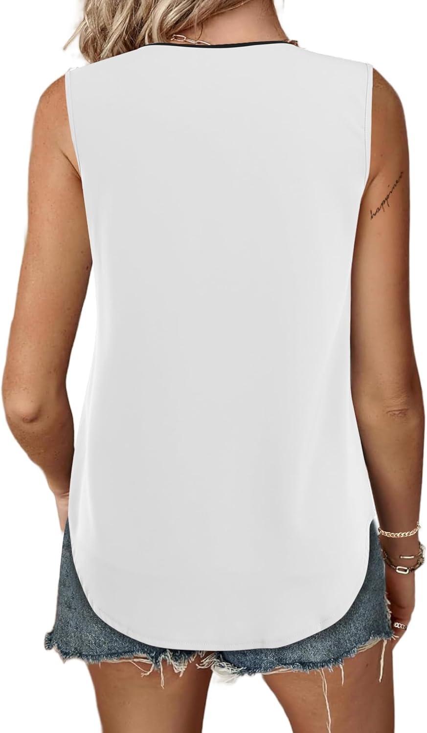 image:imageAvanova Sleeveless Blouses for Women V Neck Tank Top Work Business Casual ShirtWhite
