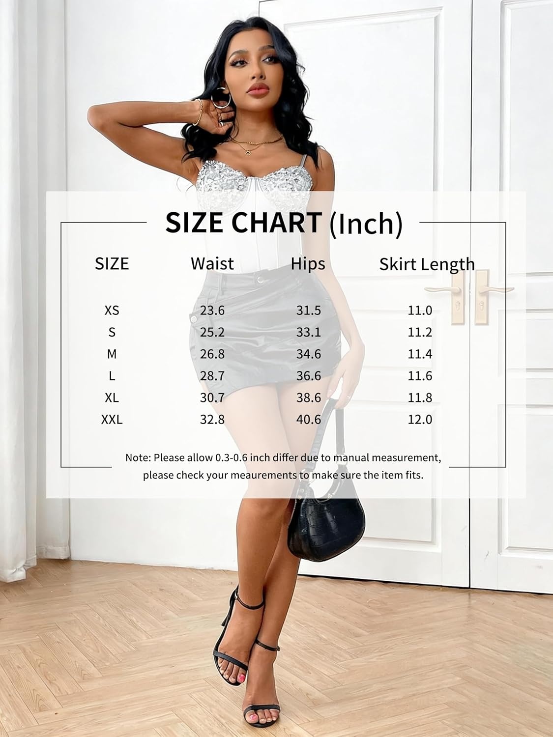 image:imageAvanova Women Faux Leather Slit Split Mini Skort High Rise Bodycon Short SkirtBlack B