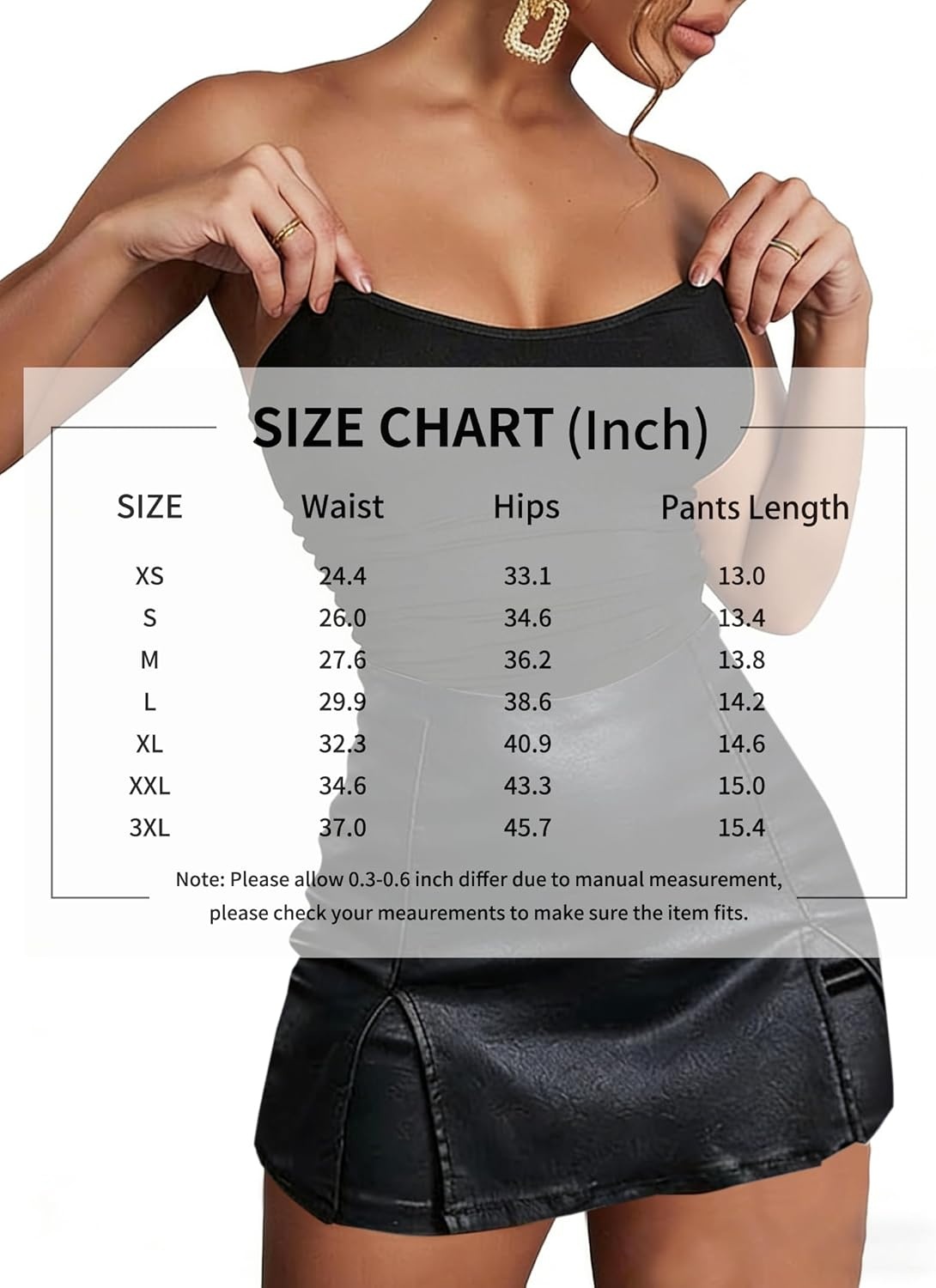 image:imageAvanova Women Faux Leather Slit Split Mini Skort High Rise Bodycon Short SkirtBlack G