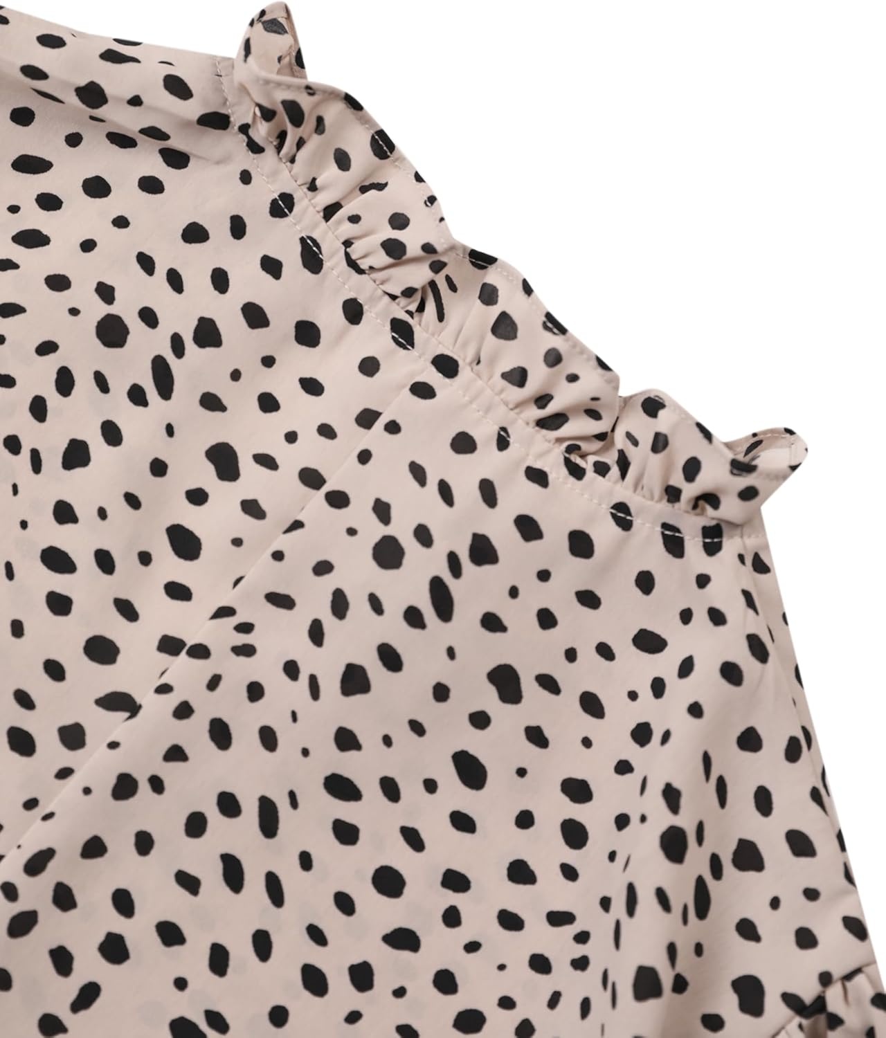 image:imageAvanova Women Leopard Print Ruffle V Neck Top 34 Long Sleeves Work Business Blouses ShirtKhaki