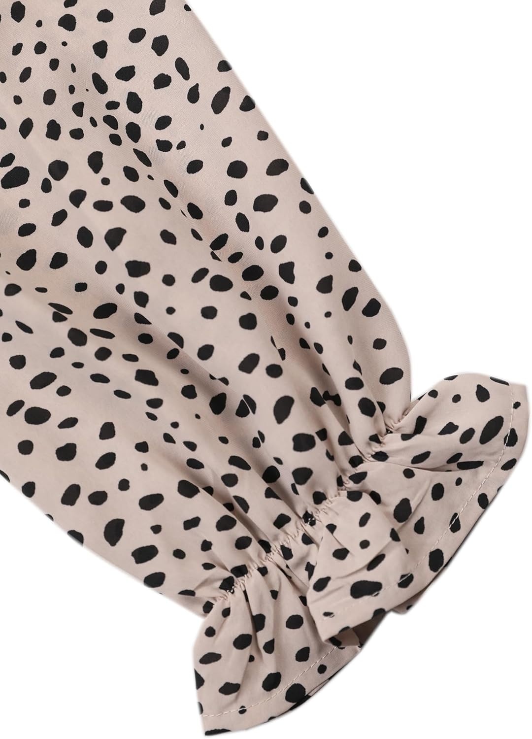 image:imageAvanova Women Leopard Print Ruffle V Neck Top 34 Long Sleeves Work Business Blouses ShirtKhaki
