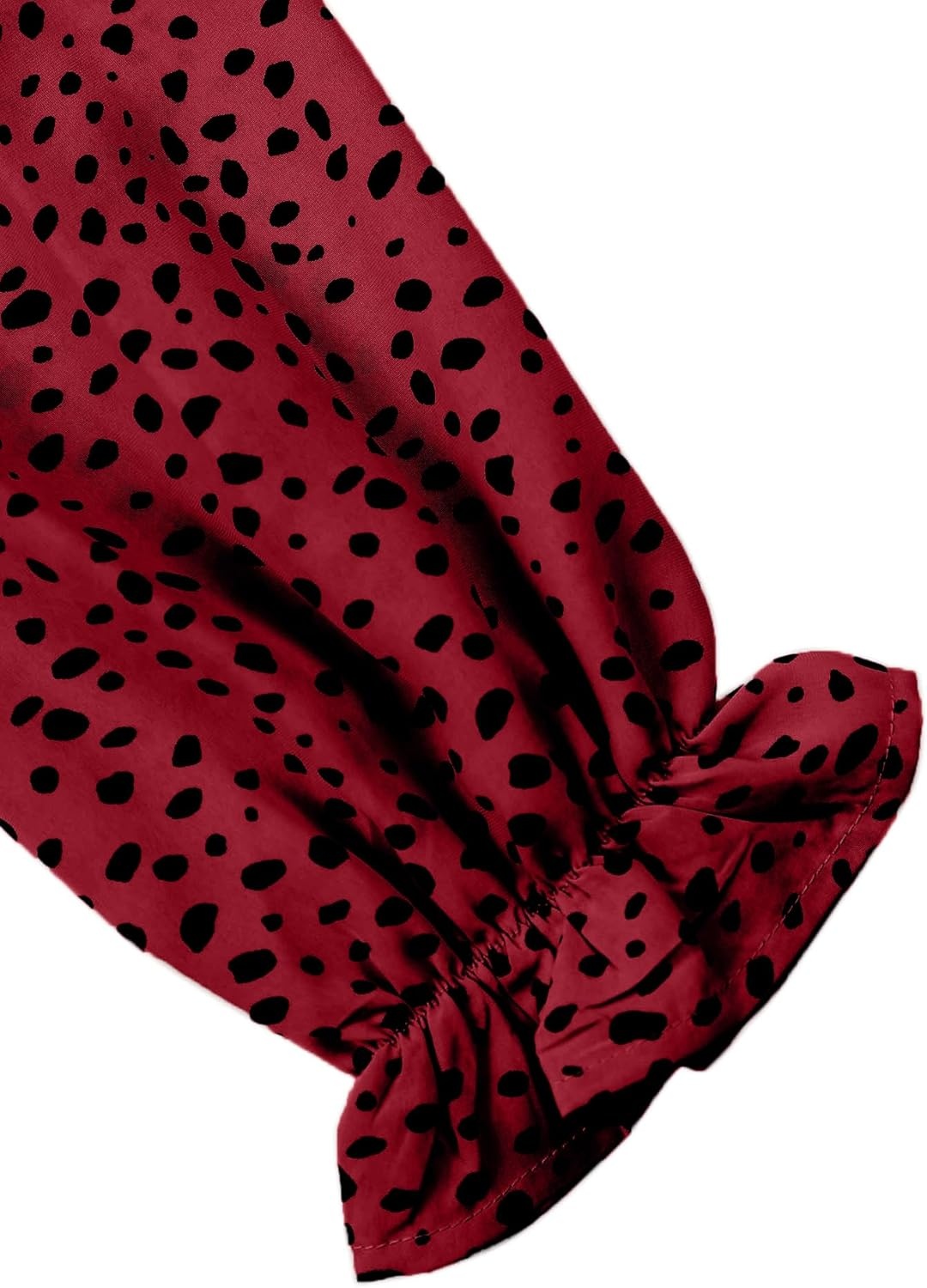 image:imageAvanova Women Leopard Print Ruffle V Neck Top 34 Long Sleeves Work Business Blouses ShirtRed