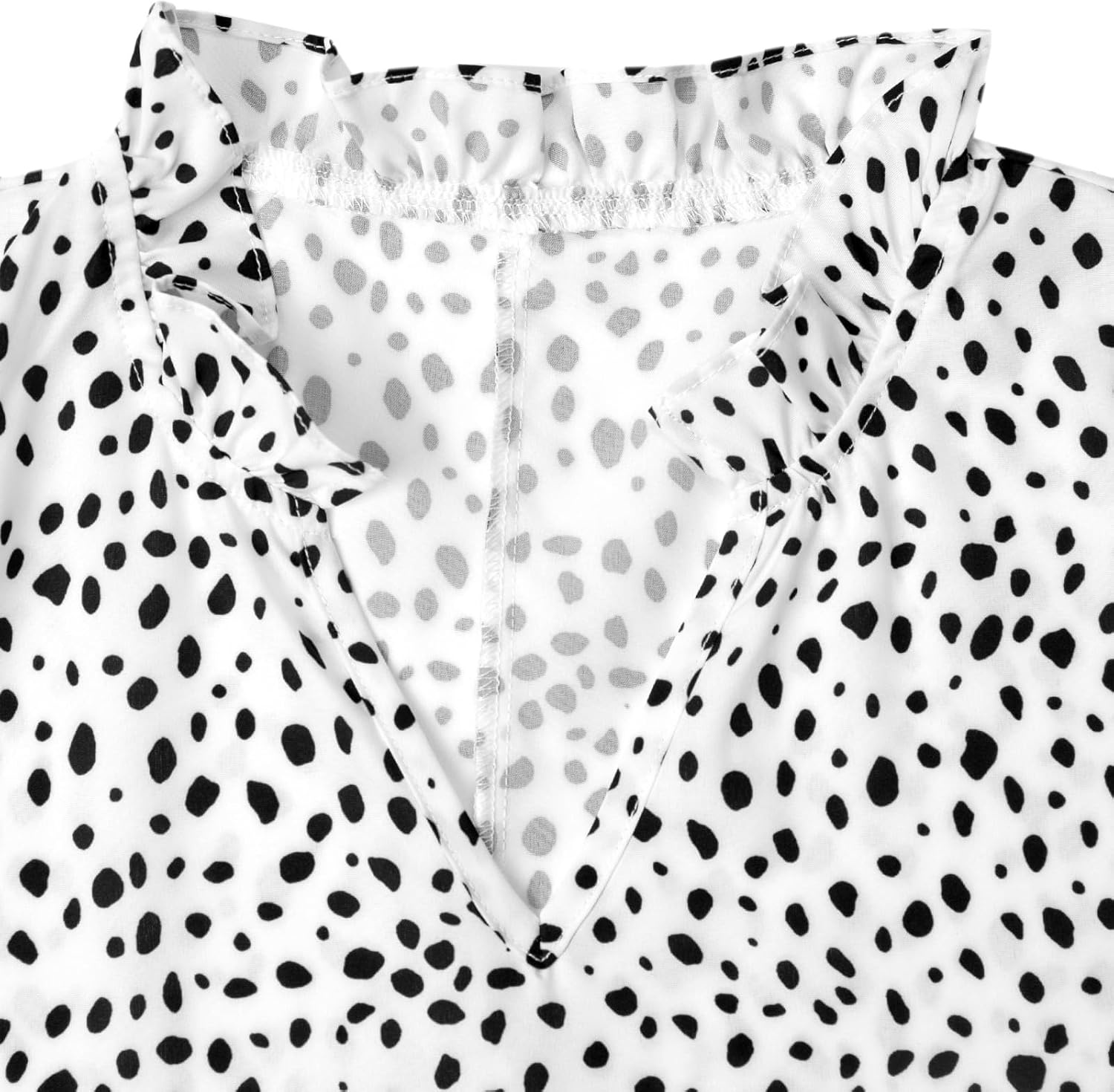 image:imageAvanova Women Leopard Print Ruffle V Neck Top 34 Long Sleeves Work Business Blouses ShirtWhite