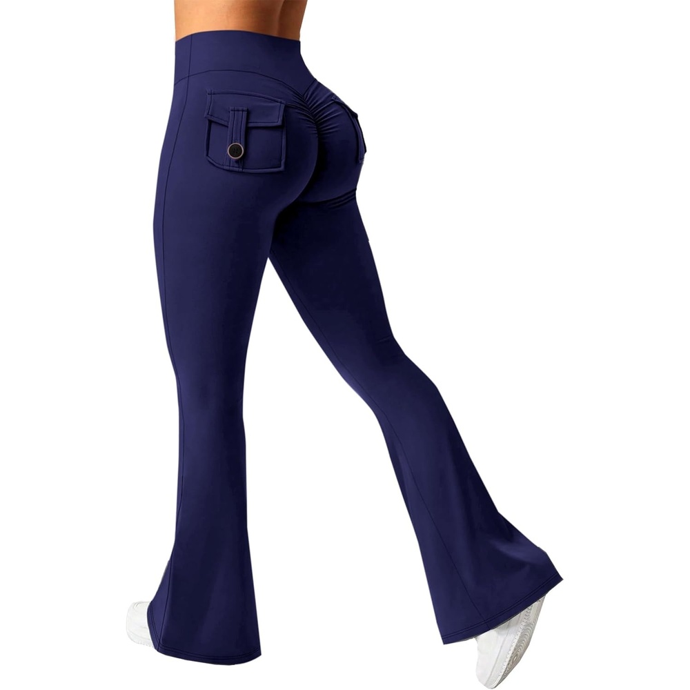 image:imageAvanova Scrunch Butt Lifting Leggings for Women Flared Yoga Workout Gym Pants with PocketsNavy Blue
