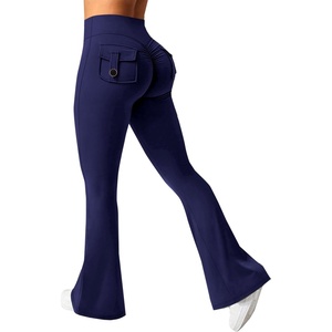 image:imageAvanova Scrunch Butt Lifting Leggings for Women Flared Yoga Workout Gym Pants with PocketsNavy Blue